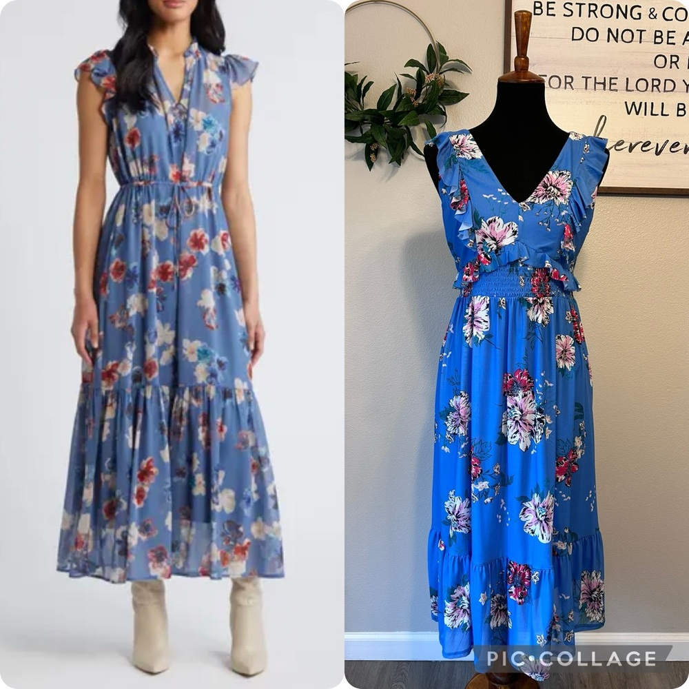 Floral Blue  Dress